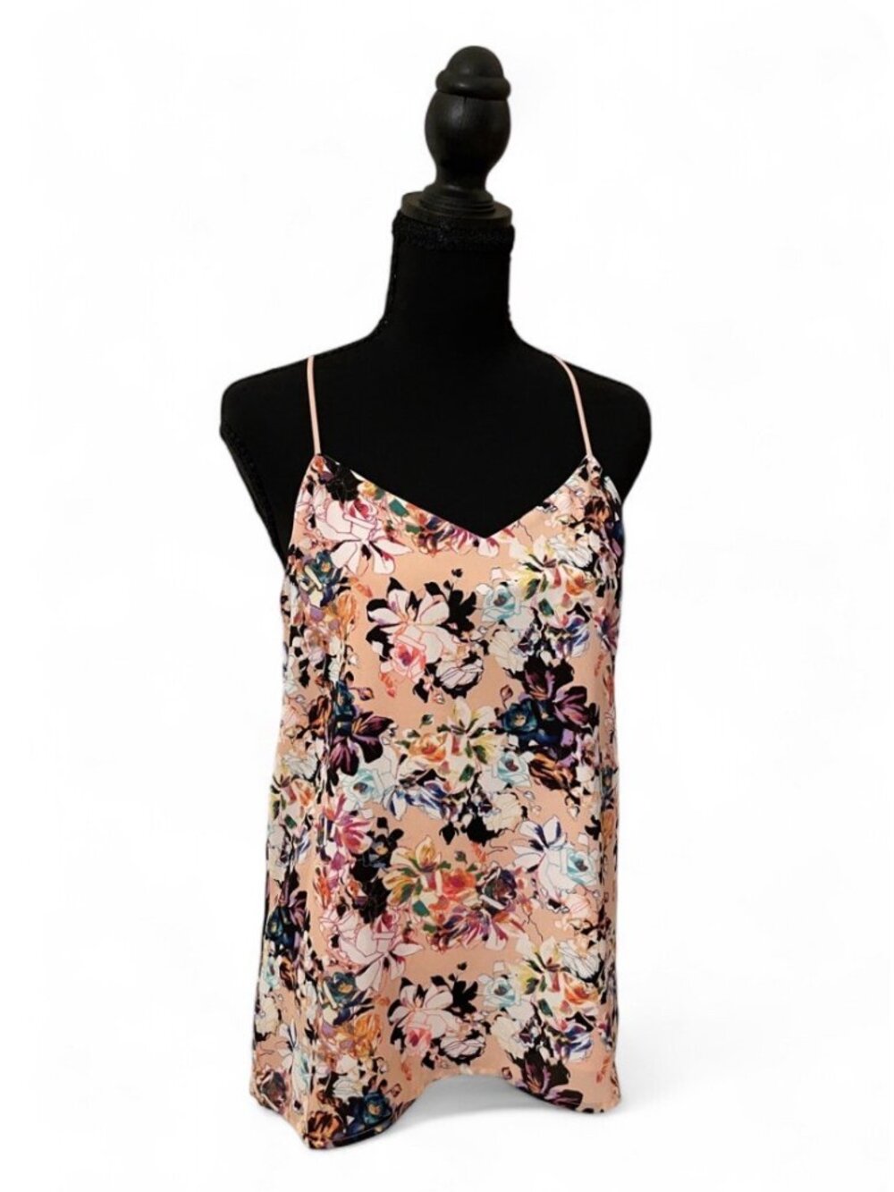 Express Colorful Lined Top Sleeveless Multicolor Floral Girly Blouse Layering S